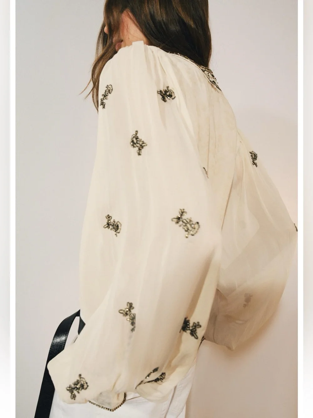Zara BEAD EMBROIDERED BLOUSE ZW COLLECTION